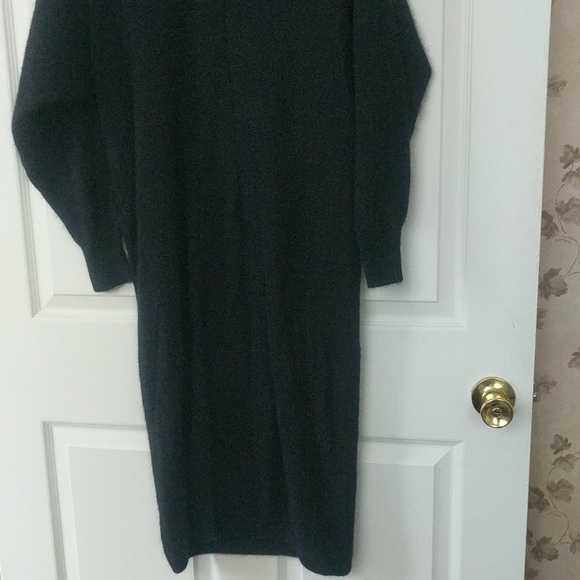 Black Sweater Dress Soft Sequins M 80s - Picture 7 of 8